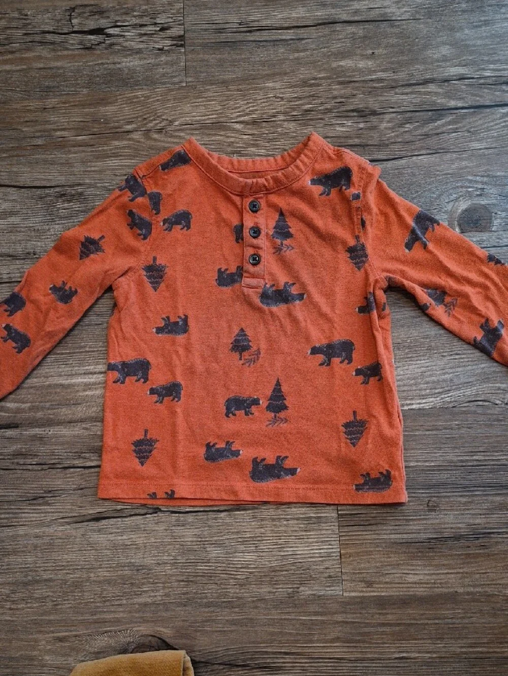 Old Navy Orange Bear Henley and Mustard Jogger Set